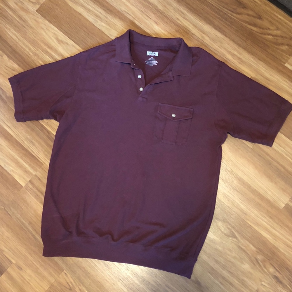 Duluth Classic Red Polo Easy Fit Banded Bottom LT